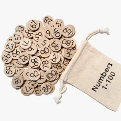 1-100 Wooden Counting Discs ( Mini)