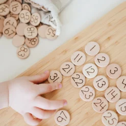 1-100 Wooden Counting Discs ( Mini)