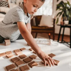 Bilingual (ENG/FR) Wooden Animal Tile Matching Memory Game - Handmade in Canada
