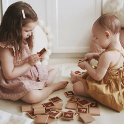 Bilingual (ENG/FR) Wooden Animal Tile Matching Memory Game - Handmade in Canada