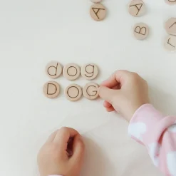 Double Sided Wooden Alphabet Discs (Set of 100 Mini Discs)