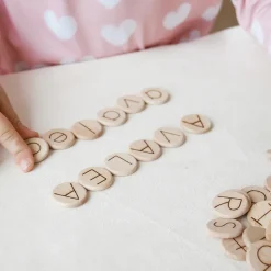 Double Sided Wooden Alphabet Discs (Set of 100 Mini Discs)