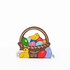 Easter Basket with Chicks and Eggs | Wooden Toy