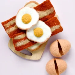 Felt Bacon and Eggs | Play Food Set