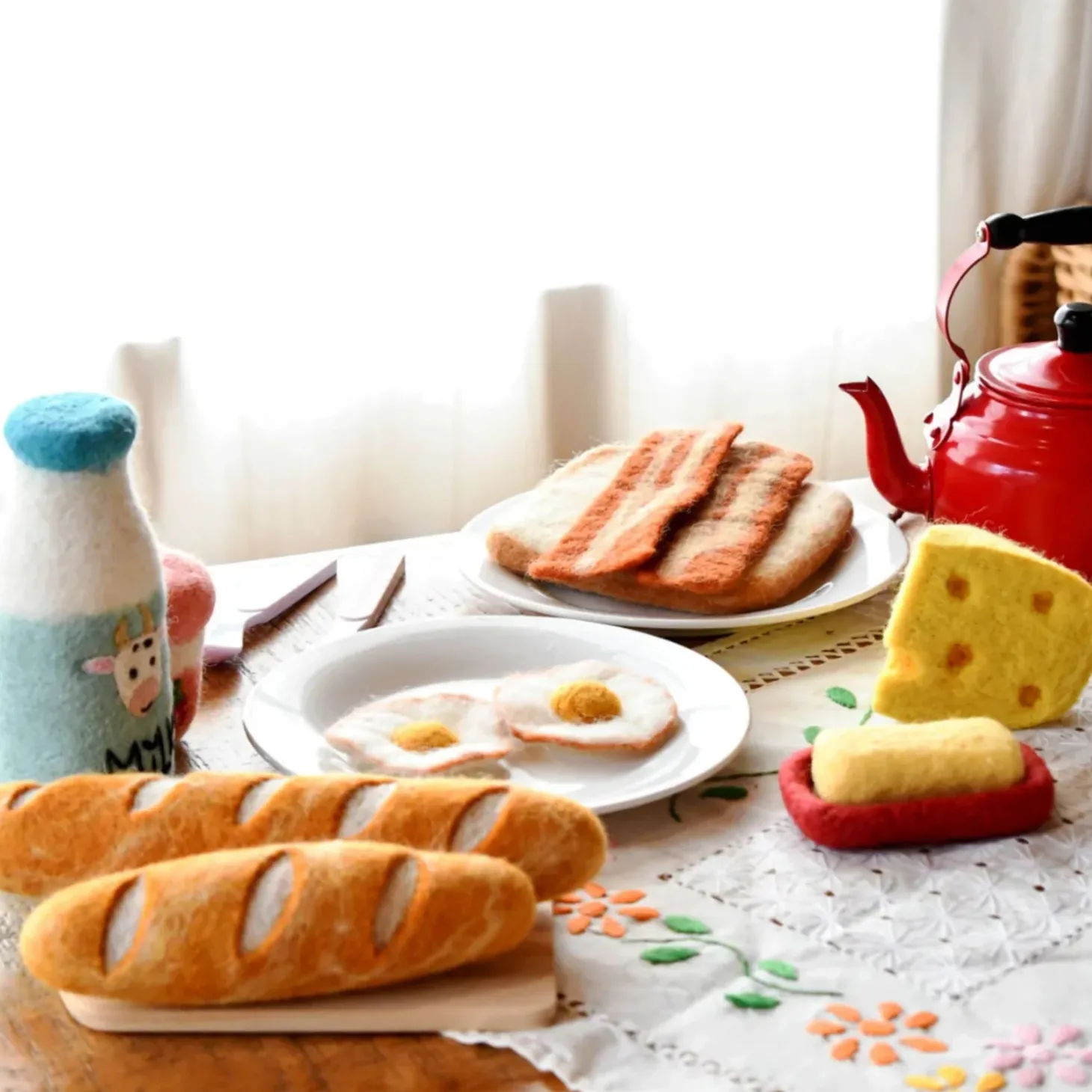 Felt Bacon and Eggs | Play Food Set