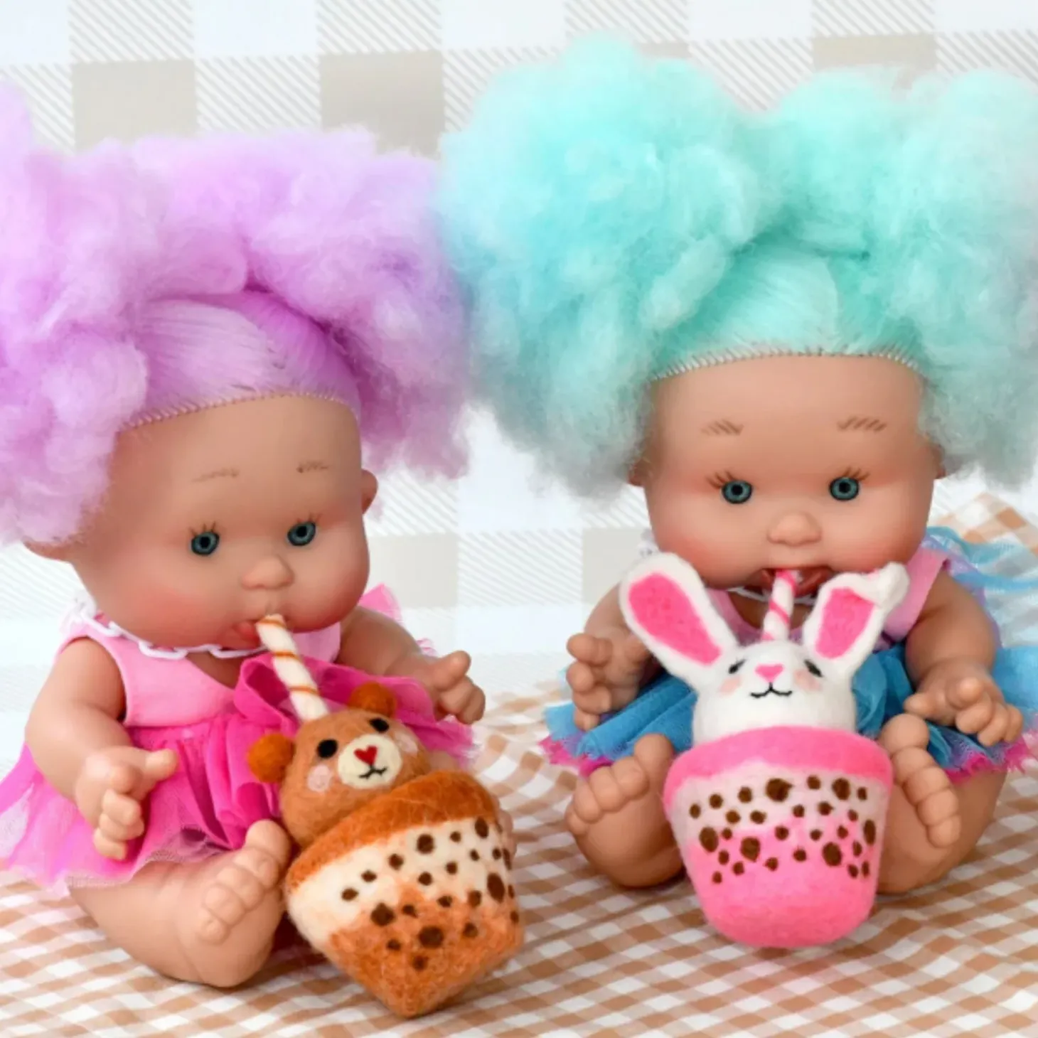 Felt Brown Bear Boba Bubble Tea Drink | Play Food