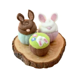 Felt Easter Bunny Cupcakes (Set of 3) | Play Food