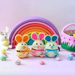 Felt Egg Cover - Blue Hopping Bunny