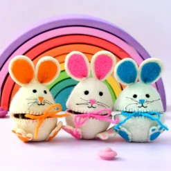 Felt Egg Cover - Orange Hopping Bunny