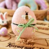 Felt Egg Cover - Peach Bee Motif