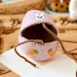 Felt Egg Cover - Pink Bunny Motif