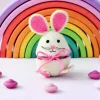 Felt Egg Cover - Pink Hopping Bunny