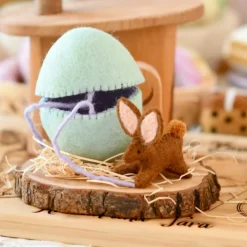 Felt Green Surprise Egg with Bunny