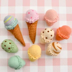 Felt Ice Creams and Waffle Cones | Play Food Set