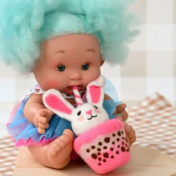 Felt Pink Bunny Boba Bubble Tea Drink | Play Food