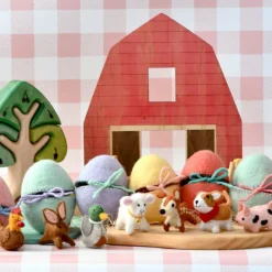 Felt Pink Surprise Egg with Spotted Piglet