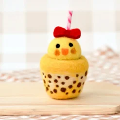 Felt Yellow Chick Boba Bubble Tea Drink | Play Food