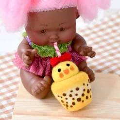 Felt Yellow Chick Boba Bubble Tea Drink | Play Food