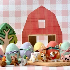 Felt Yellow Surprise Egg with Lamb