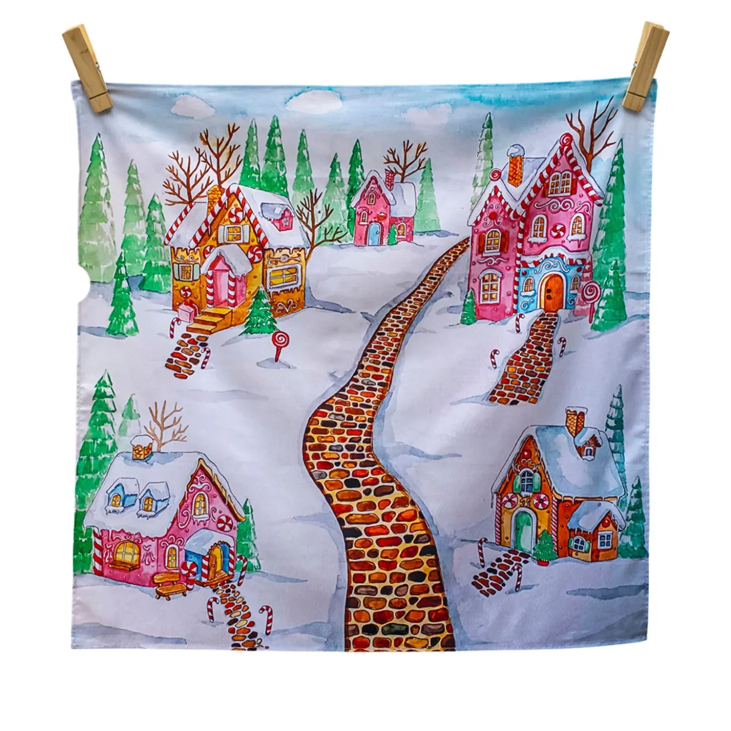 Gingerbread Village Vegan Play Cloth
