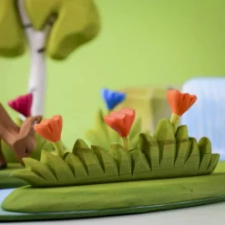 Grass with Orange Flowers (Large) | Wooden Toy