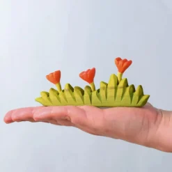 Grass with Orange Flowers (Large) | Wooden Toy