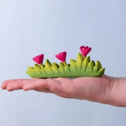 Grass with Pink Flowers (Large) | Wooden Toy