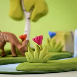 Grass with Pink Flowers (Small) | Wooden Toy