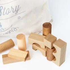 Handmade Blocks in Sack (Set of 100) - Natural