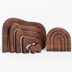 Handmade Mini Walnut Rainbow Stacker