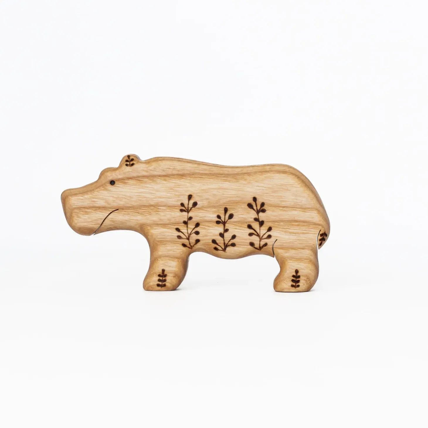 Handmade Wooden Hippopotamus Toy