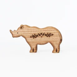 Handmade Wooden Rhinoceros Toy