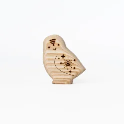 Handmade Wooden Snowy Owl Toy