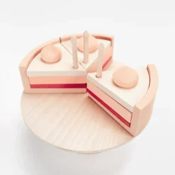 Handmade Wooden Toy Cake (Pink)