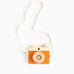 Handmade Wooden Toy Camera (Burnt Orange)