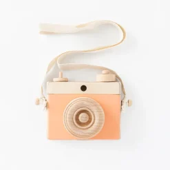 Handmade Wooden Toy Camera (Peach)