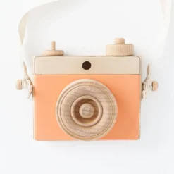 Handmade Wooden Toy Camera (Peach)