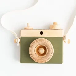 Handmade Wooden Toy Camera (Moss Green)