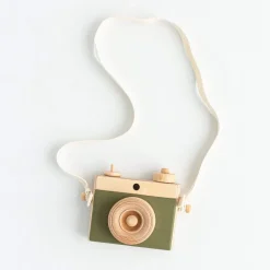 Handmade Wooden Toy Camera (Moss Green)