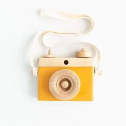 Handmade Wooden Toy Camera (Mustard)