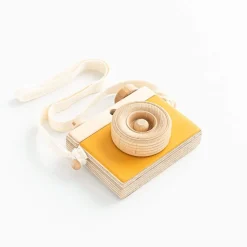 Handmade Wooden Toy Camera (Mustard)