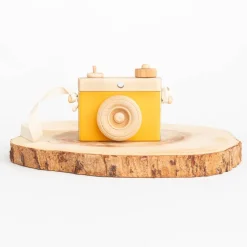 Handmade Wooden Toy Camera (Mustard)