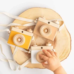 Handmade Wooden Toy Camera (Mustard)