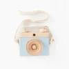 Handmade Wooden Toy Camera (Blue)