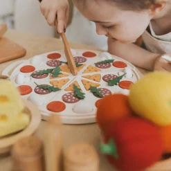 Handmade Wooden Toy Pizza