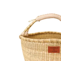 Heddle & Lamm Mini Bolga Basket (Natural Handle)