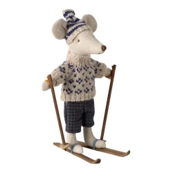 Maileg 2024 Winter Mouse with Ski Set - Blue (Dad)