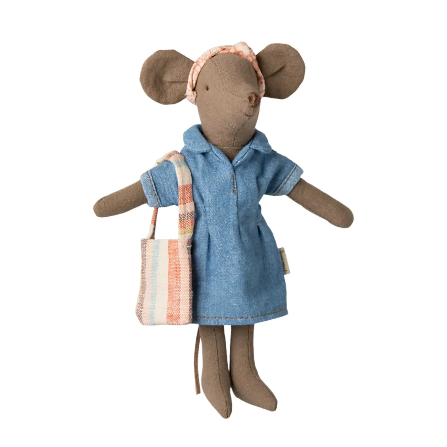 Maileg Denim Dress with Headband and Bag (Mum Mouse)