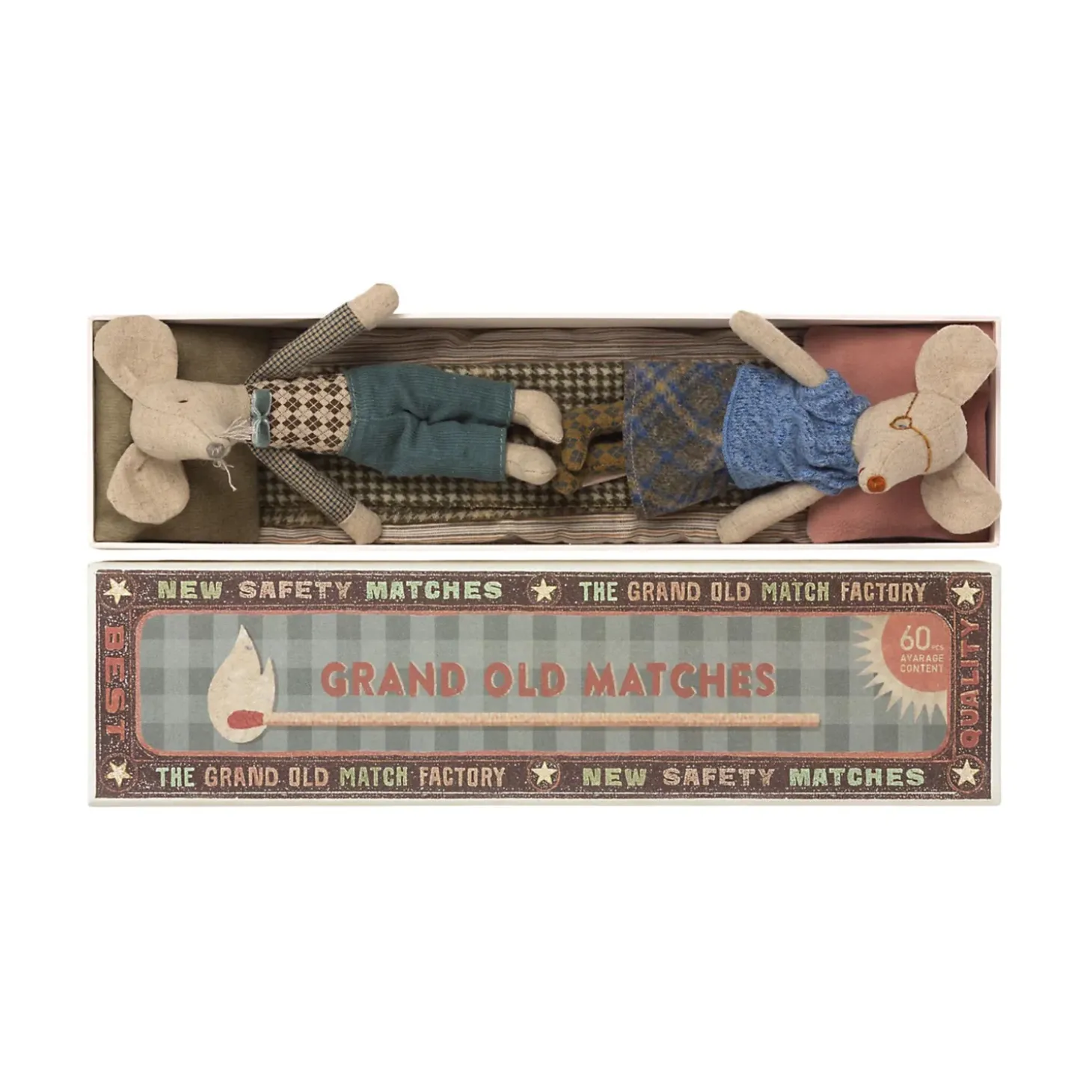 Maileg Grandma and Grandpa Mouse in Matchbox