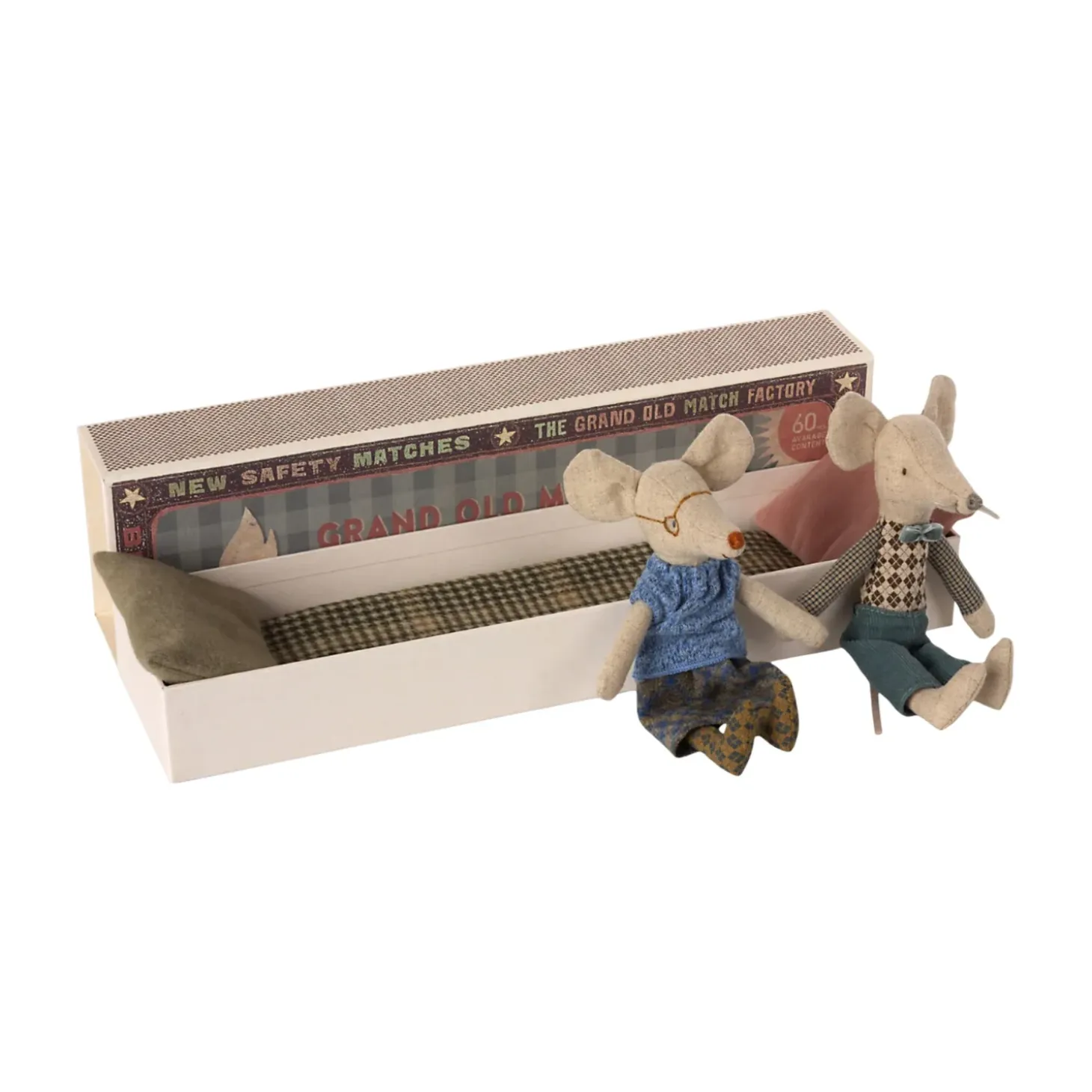 Maileg Grandma and Grandpa Mouse in Matchbox